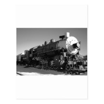 Steam Train Black and White Postcards