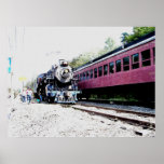 Steam Train Digital Rendering, BM&R #425 Print
