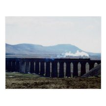 Steam train "Green Arrow" on Ribblehead Viaduct, E Postcards