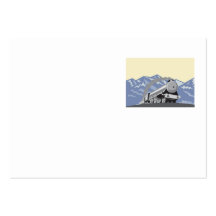 Steam Train Locomotive Mountains Retro Business Card Template