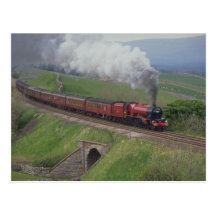 Steam train post card