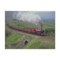 Steam train post card
