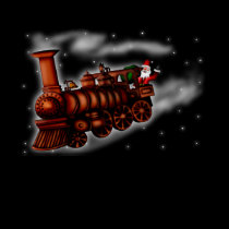 Steam Train Santa, light shirt