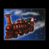 Steam Train Santa, postcard