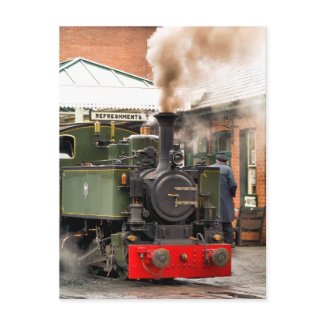 STEAM TRAINS UK zazzle_postcard