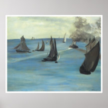 Steamboat, Seascape or Sea View Calm Weather Posters