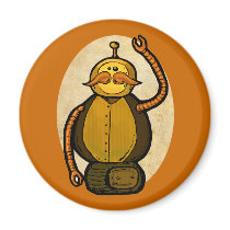 Steambot Antique Robot Refrigerator Magnet