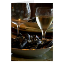 Steamed Muscles At The Dinner Table cards