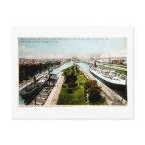 Steamer in the Locks, Sault Ste.Marie, Michigan Postcards