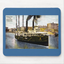 Steamer State of Ohio Leaving Dock, Toledo, Ohio Mousepad