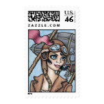 Steamface #12 Steampunk Airship Pilot Stamp