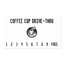 Steaming Cup in Hand Punchcard Business Card Template