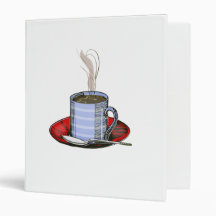 Steaming Cup of Coffee 3 Ring Binder