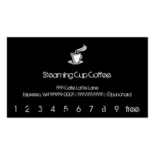 Steaming Cup Punch-Card / Loyalty Business Cards