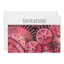 Steampink Steampunk Gears Personalized Announcement