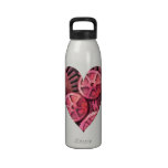 Steampink Steampunk Valentines Heart Reusable Water Bottles