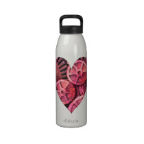 Steampink Steampunk Valentines Heart Reusable Water Bottles