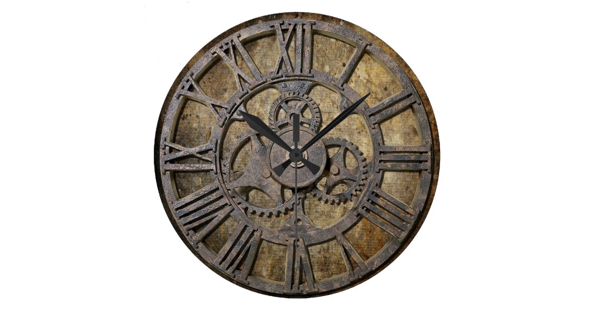 Steampunk 1 large clock | Zazzle