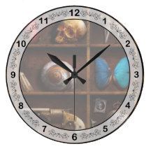 Steampunk - A box of curiosities Round Clocks