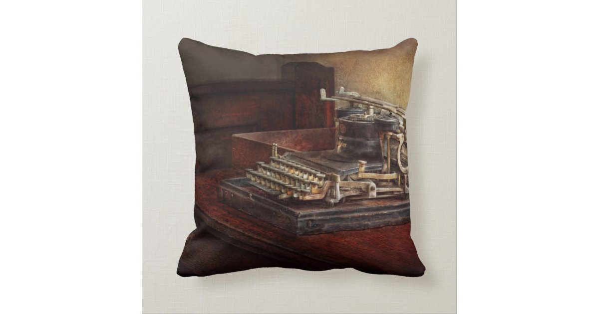 Steampunk - A crusty old typewriter Throw Pillow Zazzle
