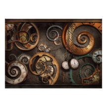 Steampunk - Abstract - Time is complicated Custom Invitations