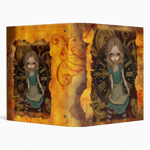 Steampunk Alice in Wonderland:  Alice in Clockwork Binder