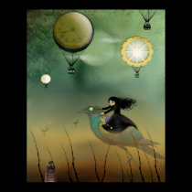 Steampunk Art Poster - Steampunk Flight posters