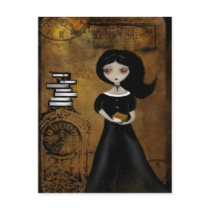 Steampunk Bibliophile Postcard