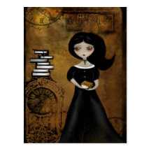 Steampunk Bibliophile Postcard