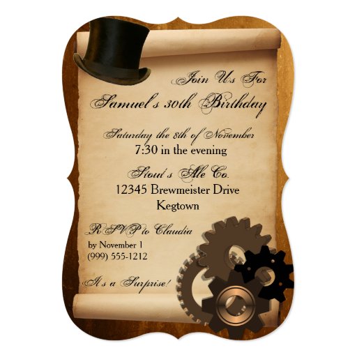 Steampunk Birthday Party Invitation Zazzle