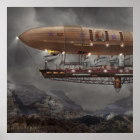Steampunk - Blimp - Airship Maximus Poster