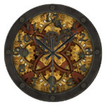 Steampunk Brass and Copper Cogs with Face Wallclock