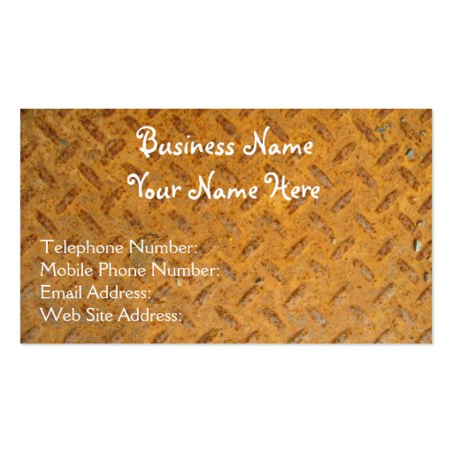 Steampunk Brass Plate Metal-effect Business Cards (front side)