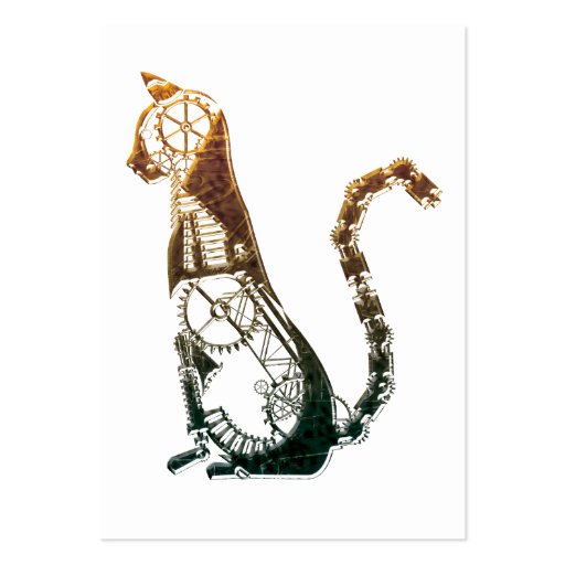 Steampunk cat business cards
