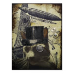 Steampunk Cat Postcard postcards