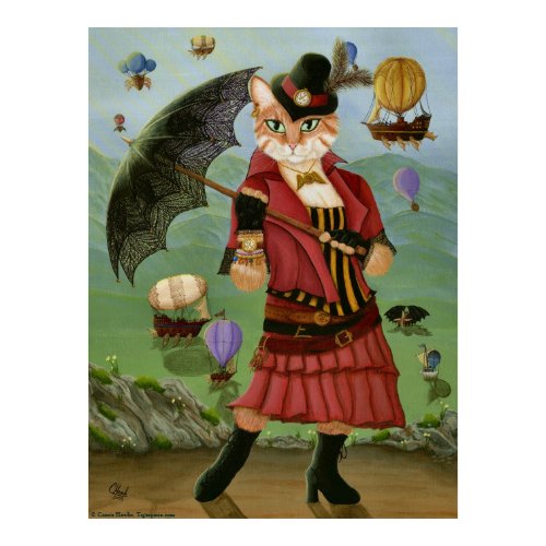 Steampunk Cat Victorian Portrait Gothic Art Print print