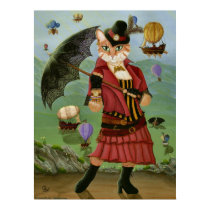 Steampunk Cat Victorian Portrait Gothic Art Print by TigerpixieArt Steampunk Cat Victorian Portrait Gothic Art Print