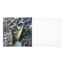 Steampunk charms photo card