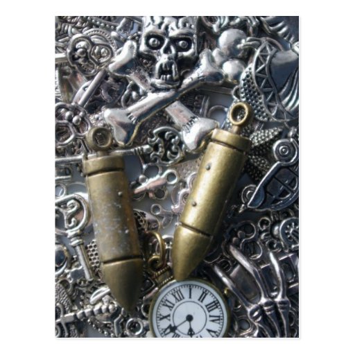 Steampunk charms post cards