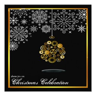 steampunk christmas party invitation