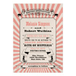 Steampunk Circus Wedding Invitation Pink