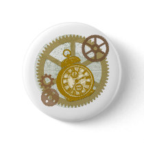 Steampunk Clock and Gears buttons by greenbaby Steampunk Clock and Gears buttons