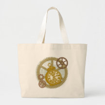 Steampunk Clock and Gears Canvas Bags