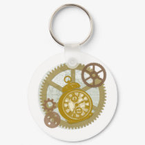Steampunk Clock and Gears keychains by greenbaby Steampunk Clock and Gears keychains