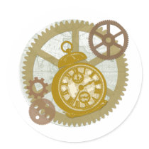 Steampunk Clock and Gears stickers by greenbaby Steampunk Clock and Gears stickers