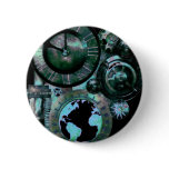 Steampunk Clock Pinback Buttons