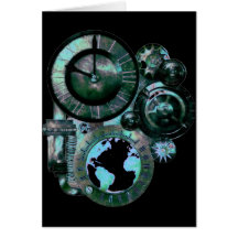 Steampunk Clock Card