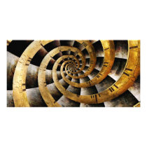 Steampunk - Clock - The flow of time Photo Card Template