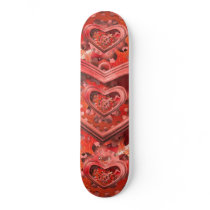steampunk clockwork heart skateboard
