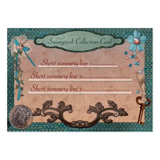Steampunk Collectives for Web or Local Business Business Card Templates (front side)